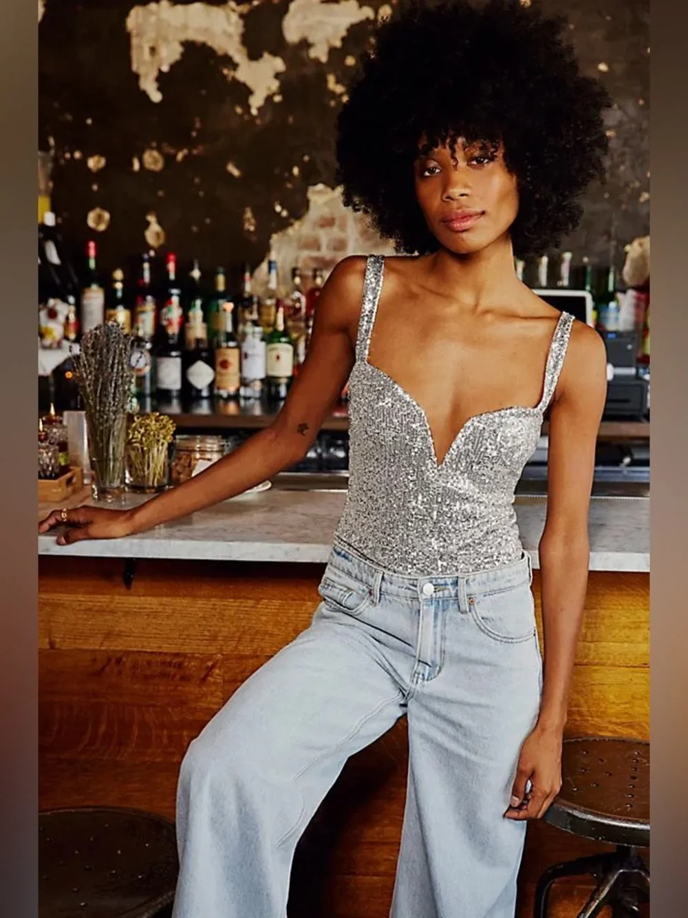 Free People Intimately Sparks Fly Corset Bodysuit